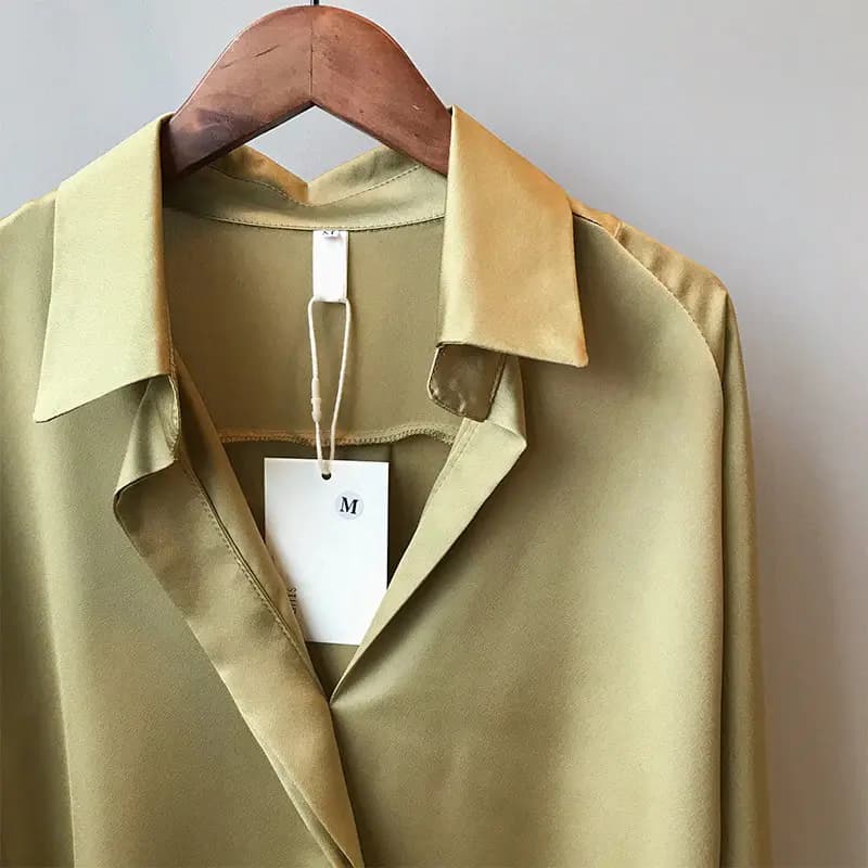 Solid Long Sleeves Satin Blouse_extras1