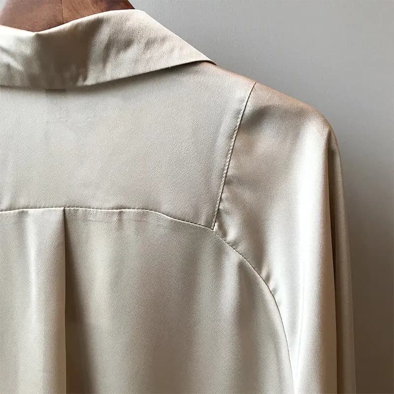 Solid Long Sleeves Satin Blouse_extras2