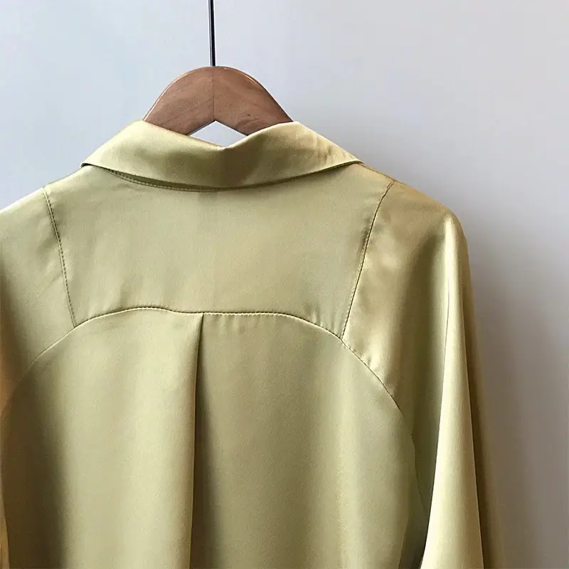 Solid Long Sleeves Satin Blouse_extras4