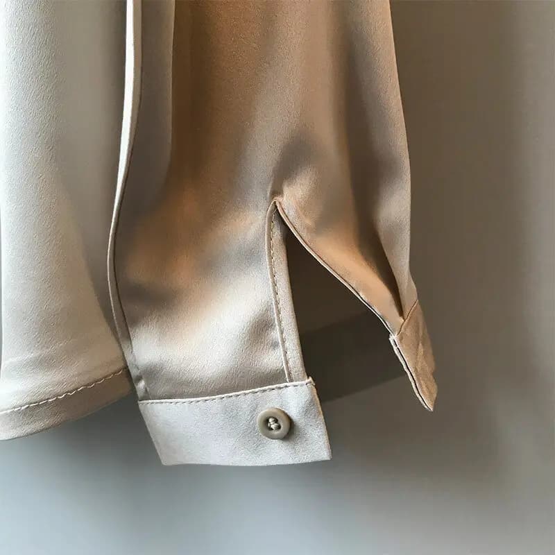 Solid Long Sleeves Satin Blouse_extras5