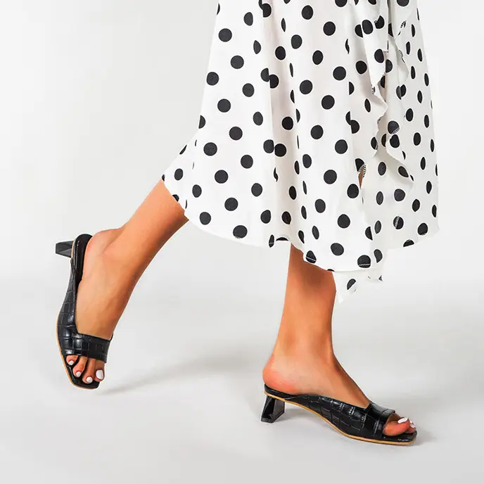 Low Heel Mule Slip On Sandals_1
