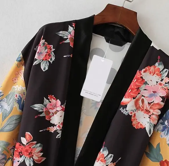 Spring Floral Kimono Cardigan with Belt_2