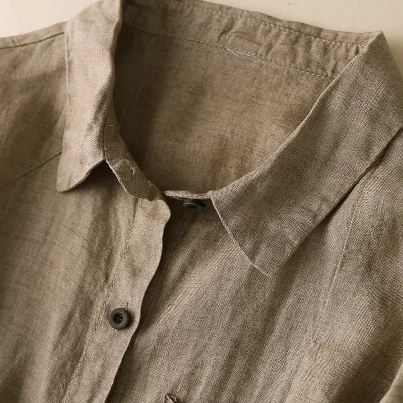 Long Sleeve Linen Blouse_7