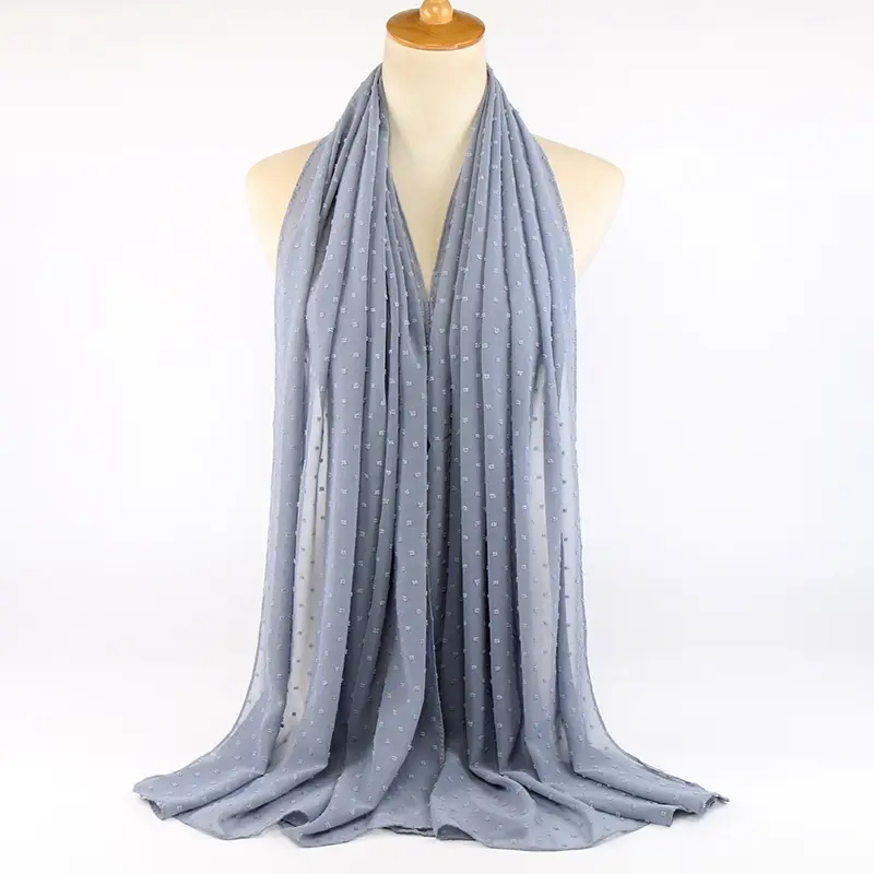 Pompom Chiffon Hijab_4_blue