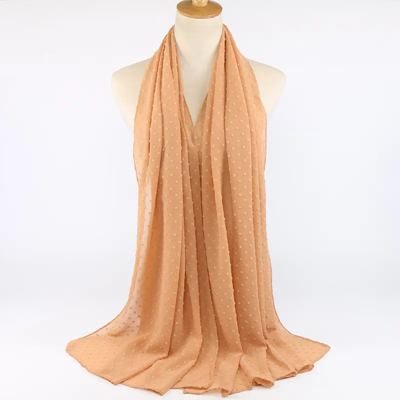 Pompom Chiffon Hijab_10_apricot