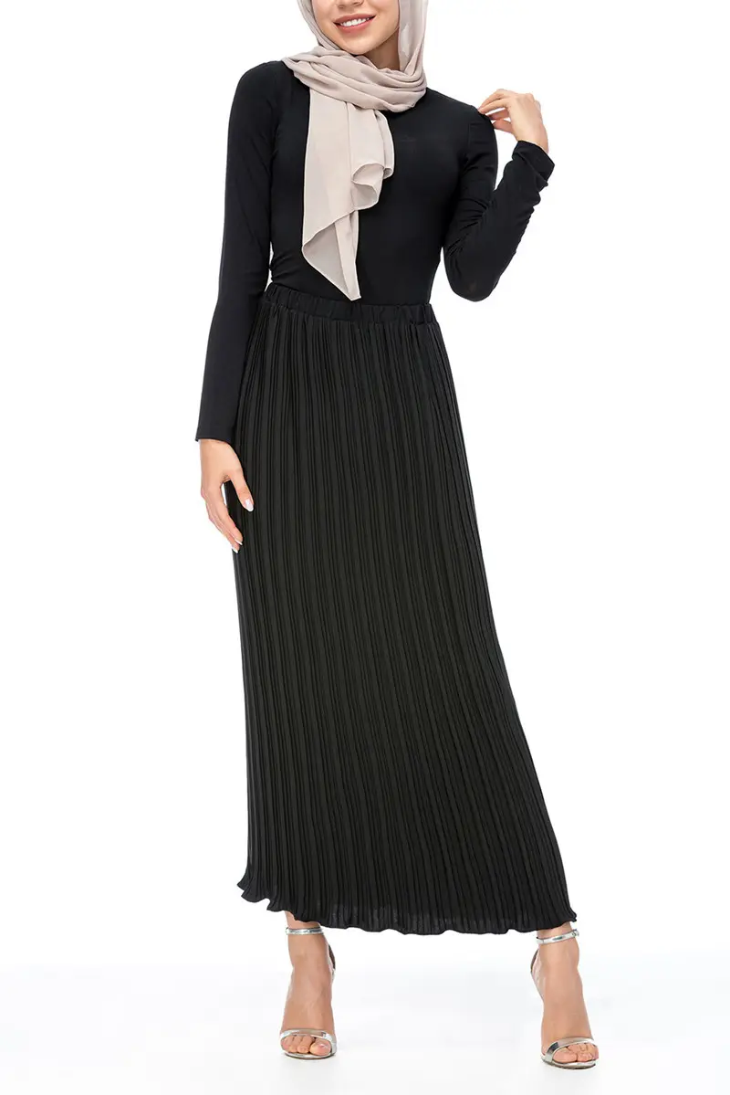 Chiffon Pleated Pencil Elastic Long Skirt