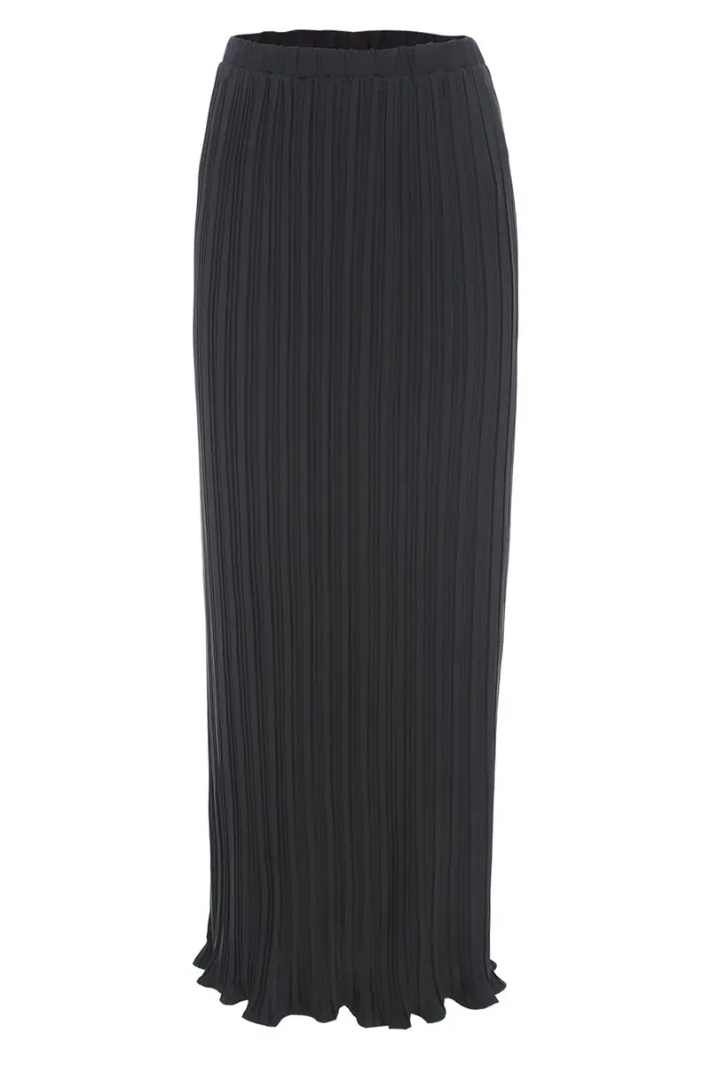 Chiffon Pleated Pencil Elastic Long Skirt