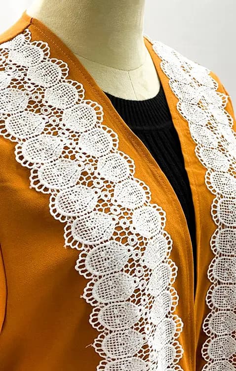 Orange Gold Open Front Abaya Dress_4