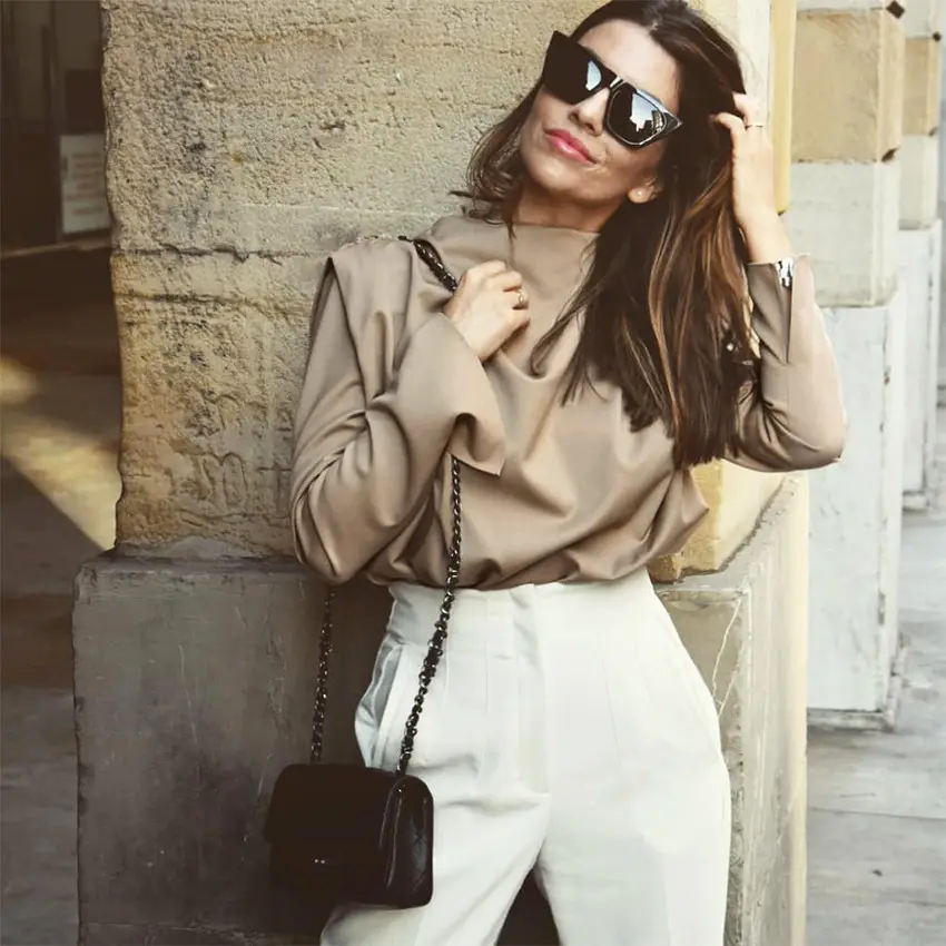 Women’s Draped Collar Elegant Long Sleeve Blouse_6