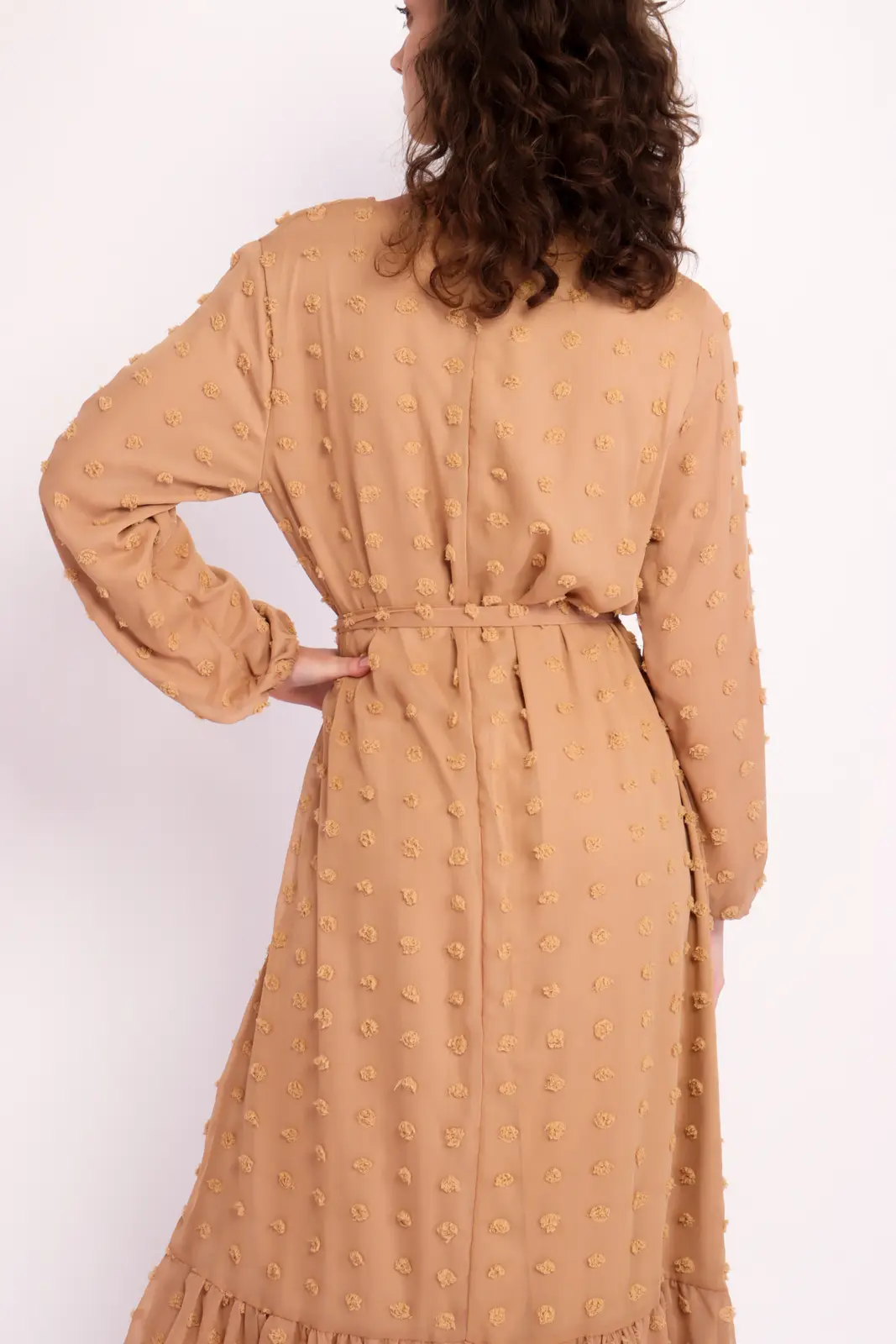 Boho Long Sleeve Pom Pom Maxi Dress-6