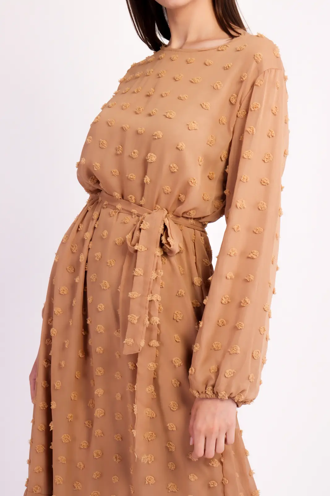 Boho Long Sleeve Pom Pom Maxi Dress-7