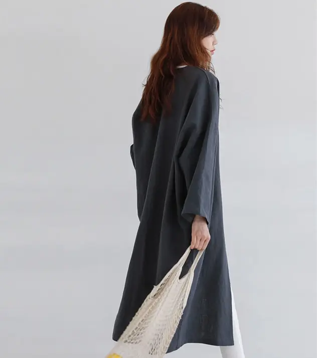 Modest Linen Kimono Cardigan_3_Navy Blue_featured