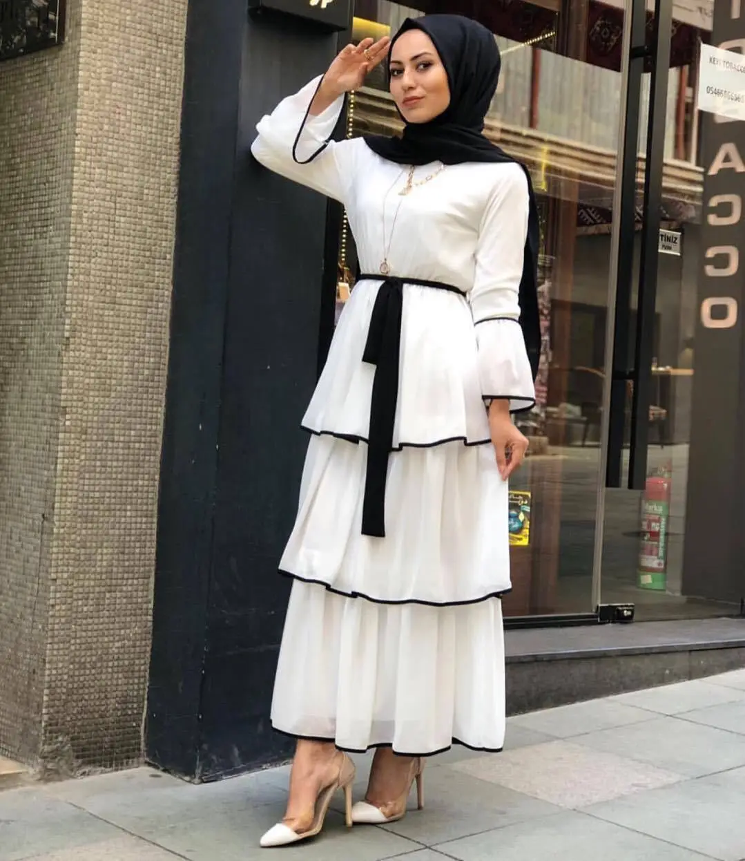 Layered Ruffle Summer Dress_3_White