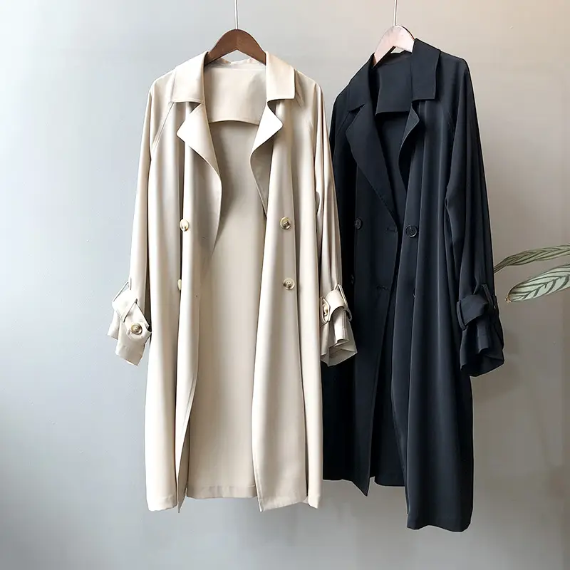Relaxed Double Breasted Midi Trench