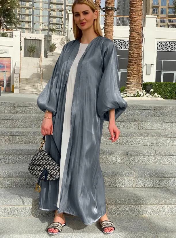 Sleek Blouson Sleeve Abaya_11