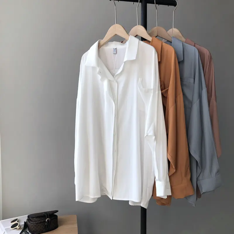 Spring Button Up Loose Long Sleeve Blouse_3_Featured