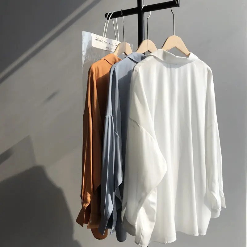 Spring Button Up Loose Long Sleeve Blouse_10