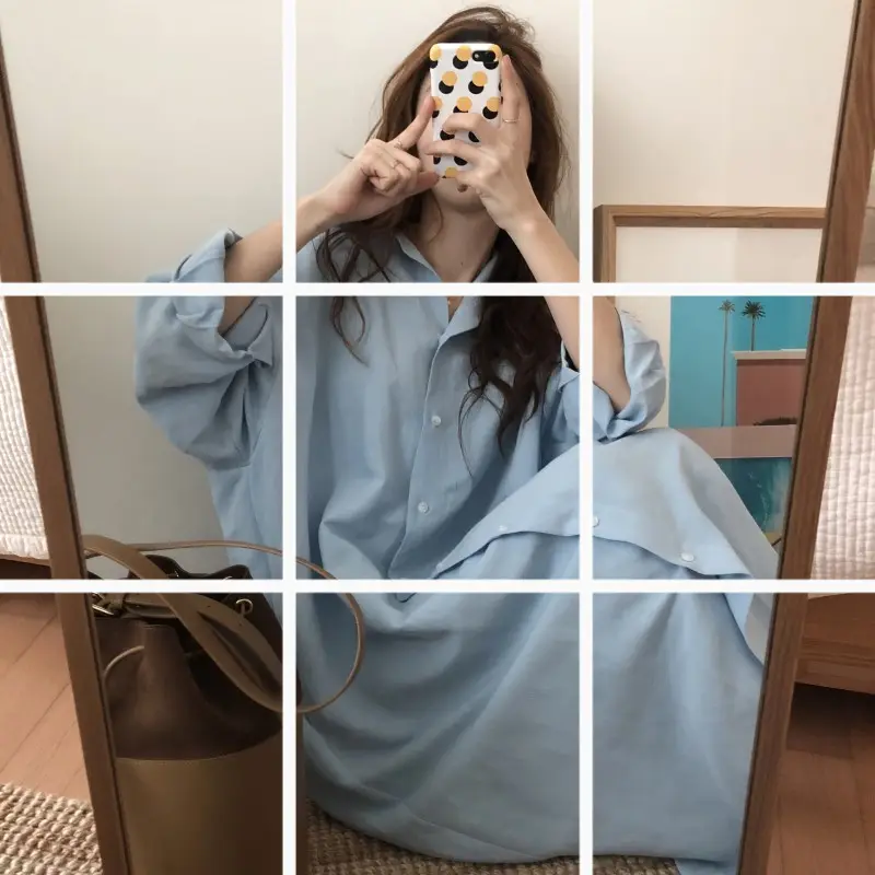 Casual Button Front Shirt Dress_1