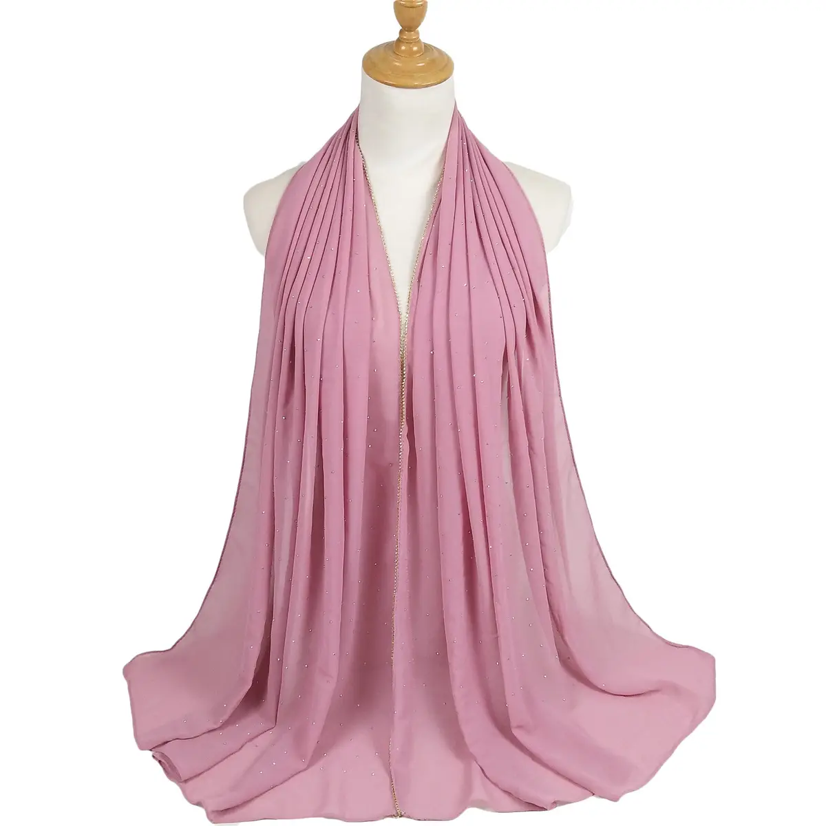 Subtle Glam Glitter Chiffon Hijab_5_Pink