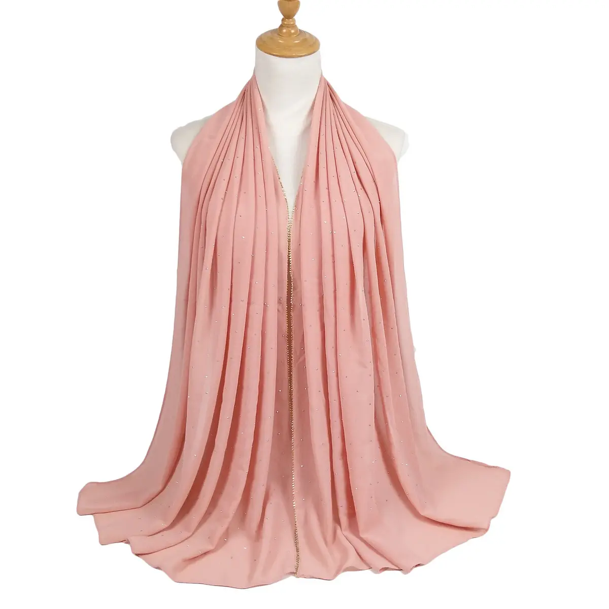 Subtle Glam Glitter Chiffon Hijab_7_Light Pink