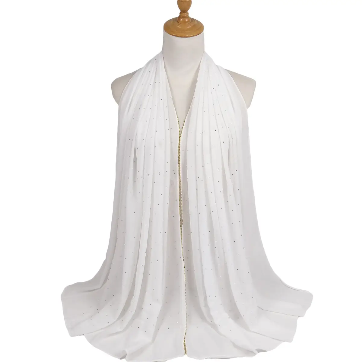 Subtle Glam Glitter Chiffon Hijab_9_White