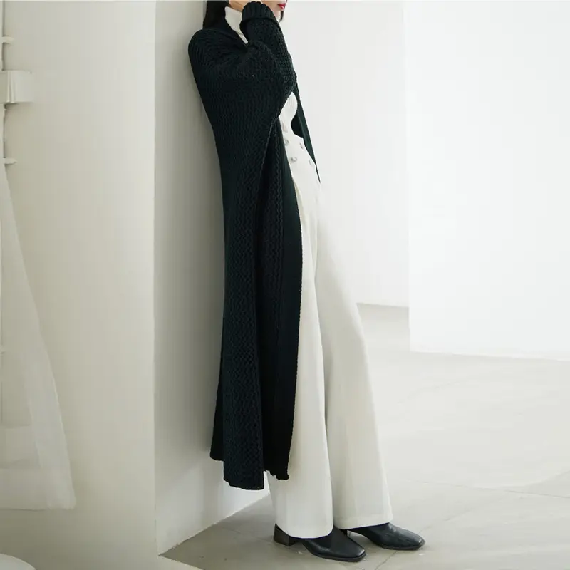 Open Front Drop Shoulder Knit Cardigan_8