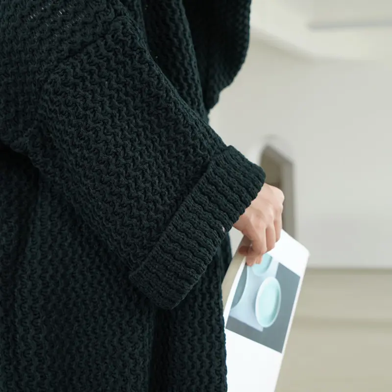 Open Front Drop Shoulder Knit Cardigan_10