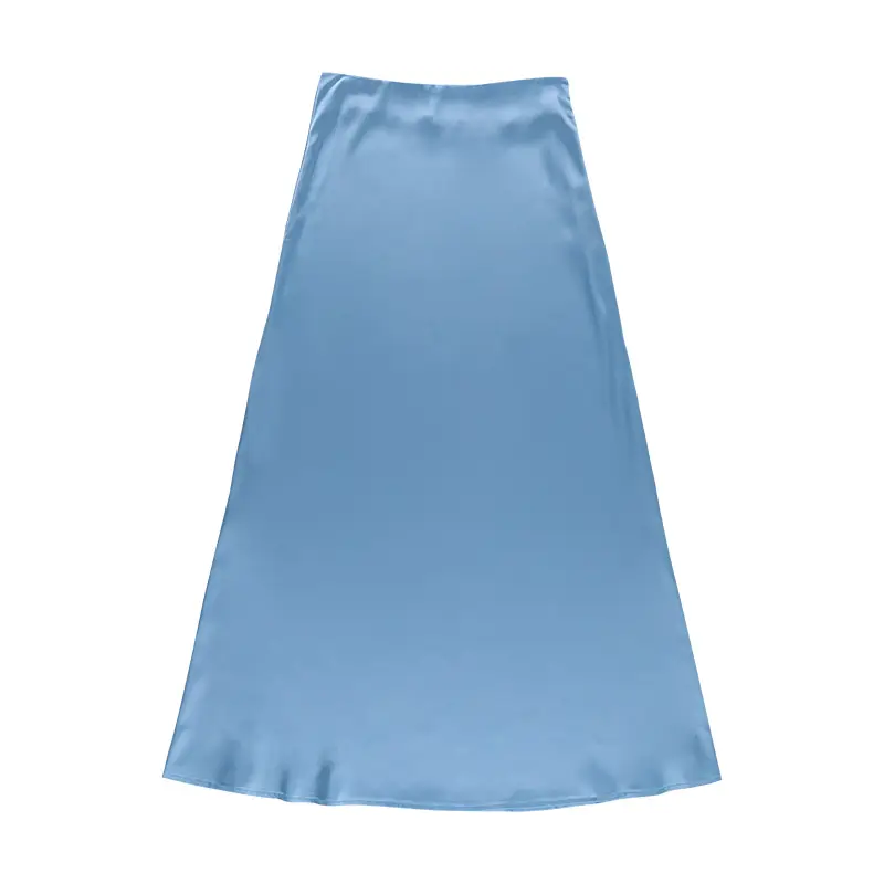 Icy Blue Silk Skirt_3