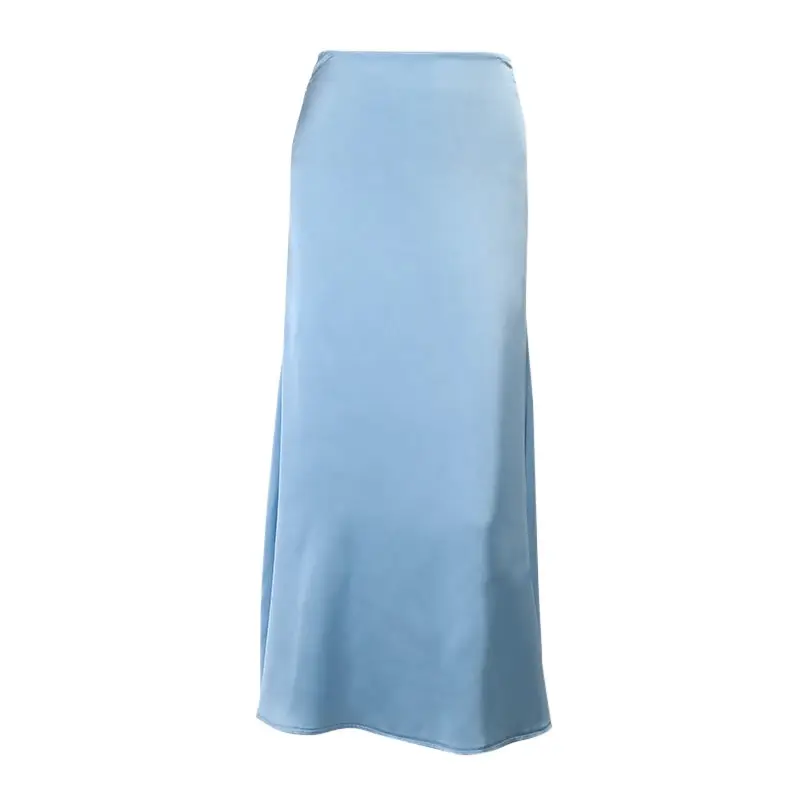 Icy Blue Silk Skirt_5