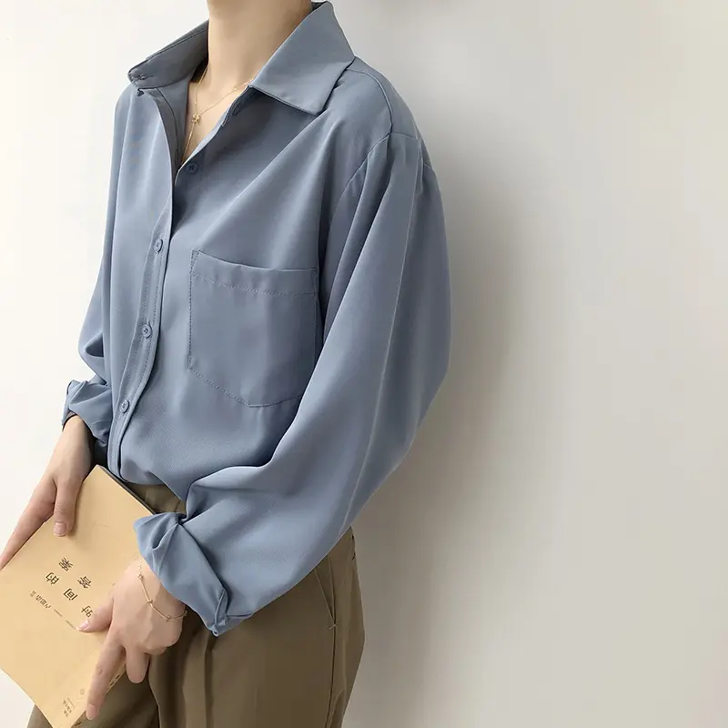 Flowy Pocket Front Blouse_1