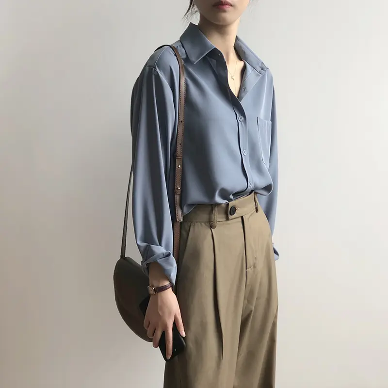 Flowy Pocket Front Blouse_2