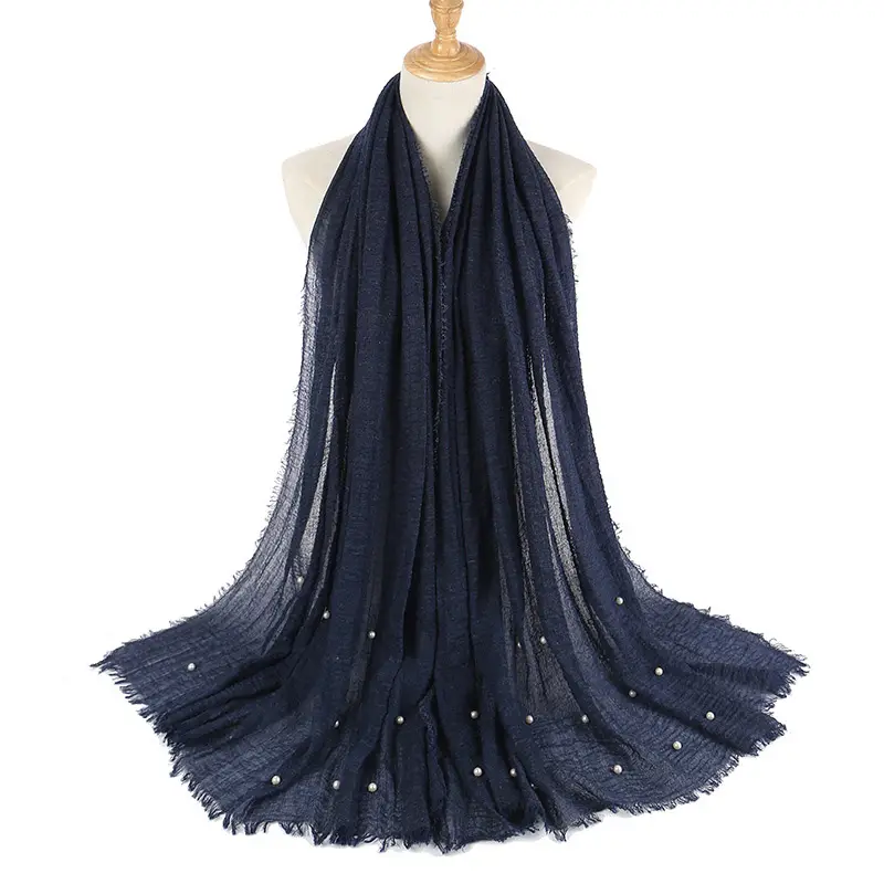 Lush Wrinkle Hijab_21_Navy Blue