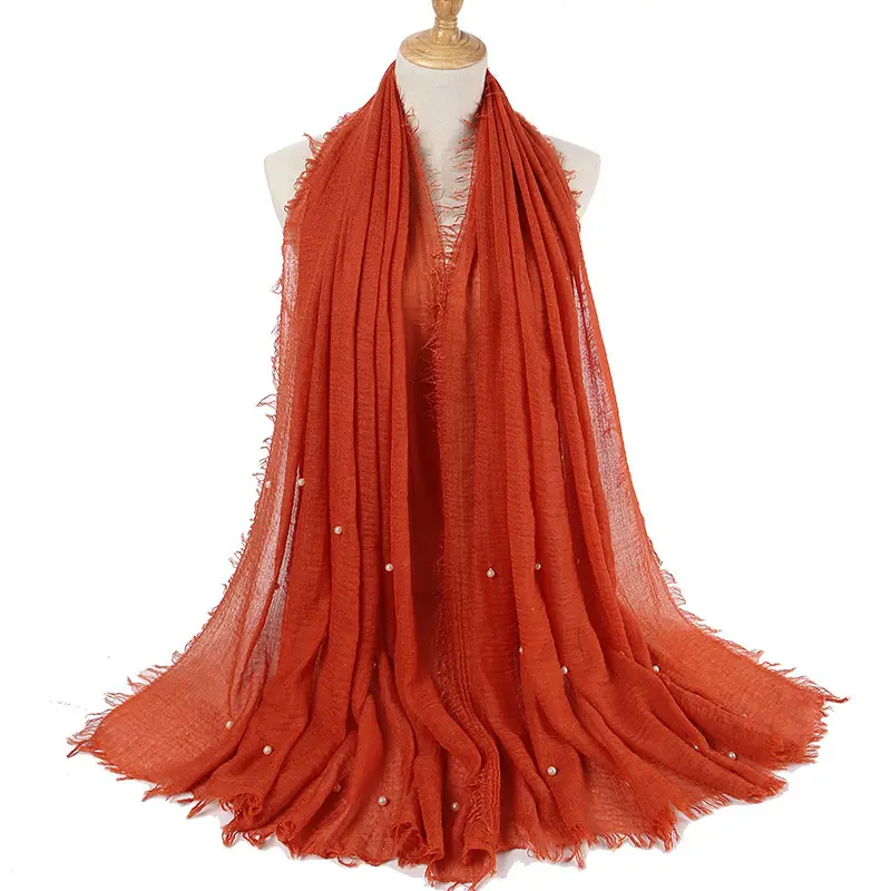 Lush Wrinkle Hijab_10_Orange Red