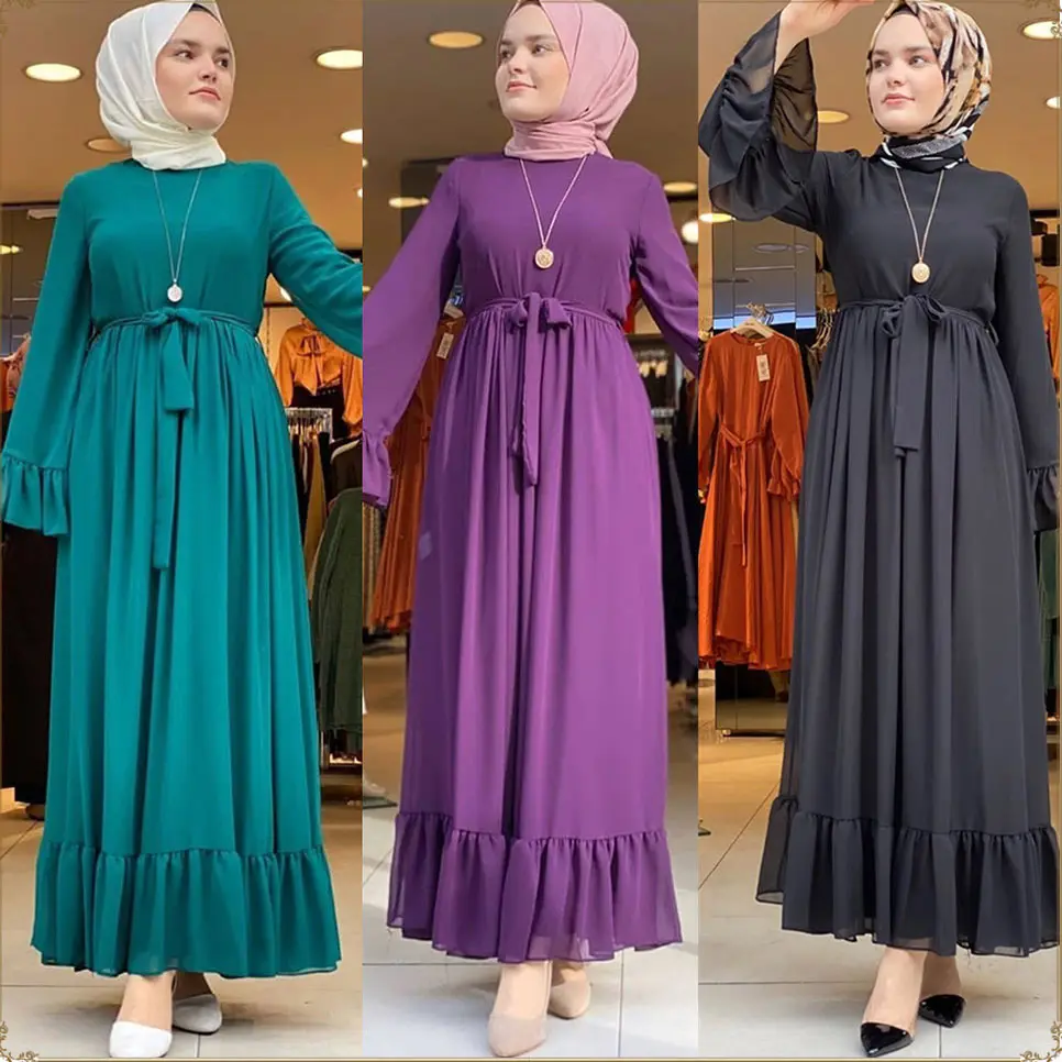 Scoop Neck Pleated Flare Dress_4