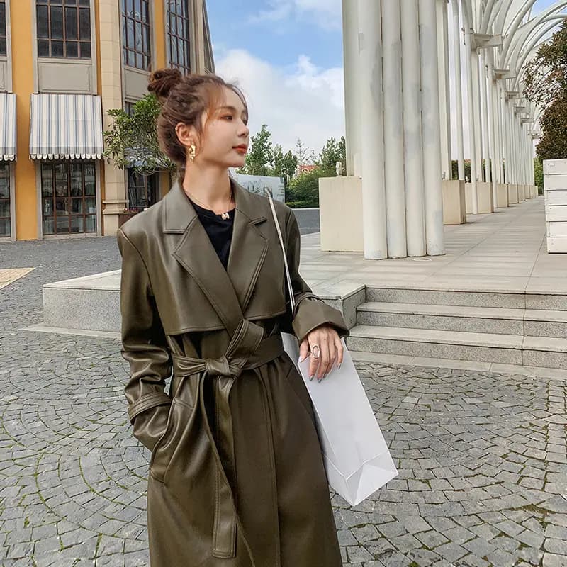 Longline Leather Trench Coat_3