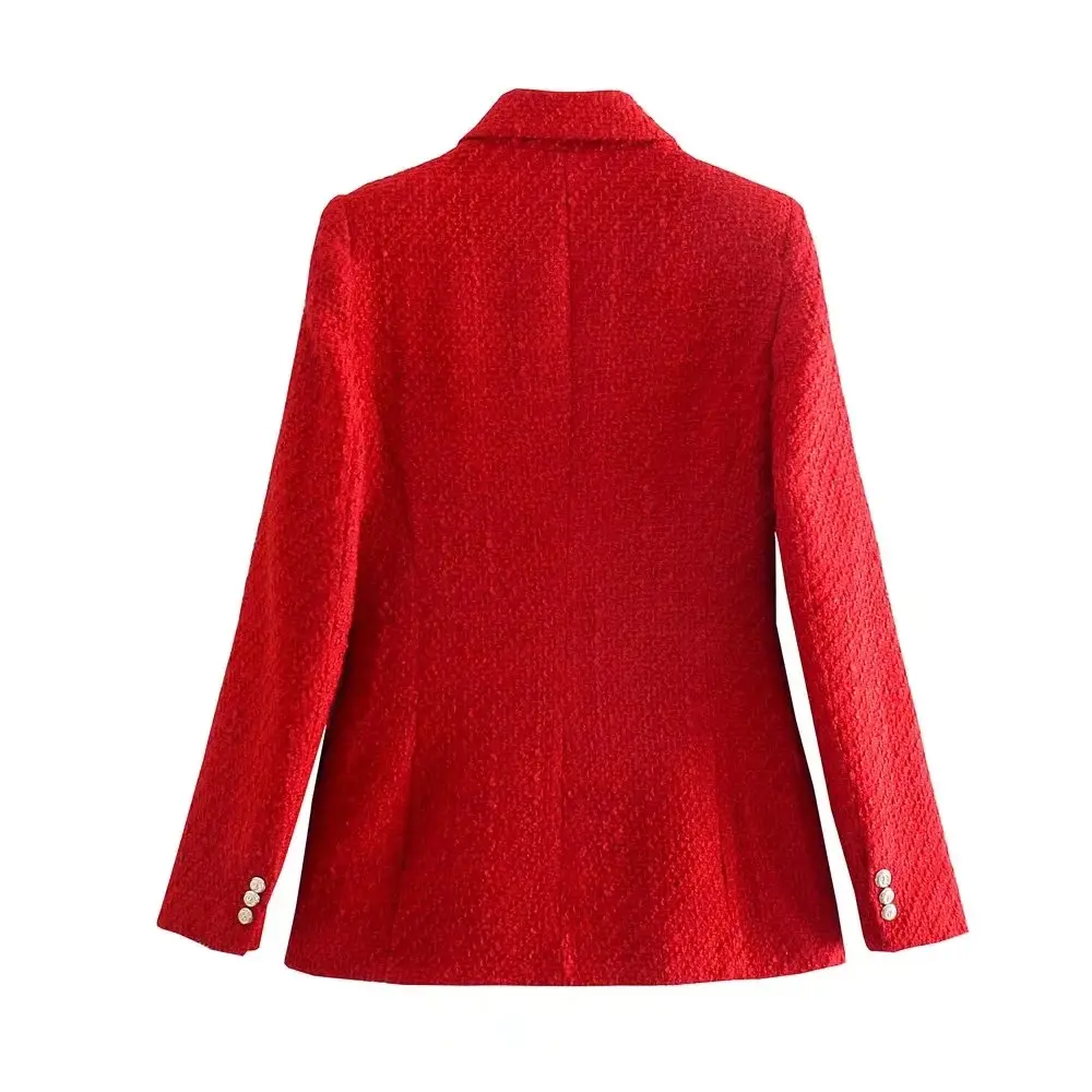 Tweed Gold Button Blazer_6
