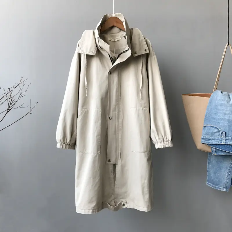 Casual Hooded Parka Jacket_Beige