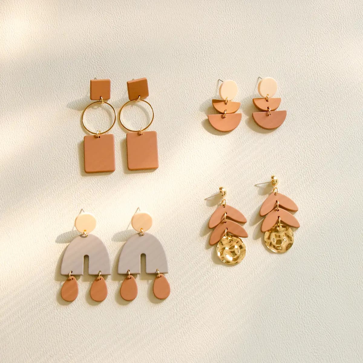 Neutral Geometric Drop Earrings_5