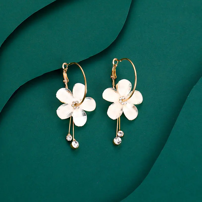 Elegant Flower Hoop Earrings_1
