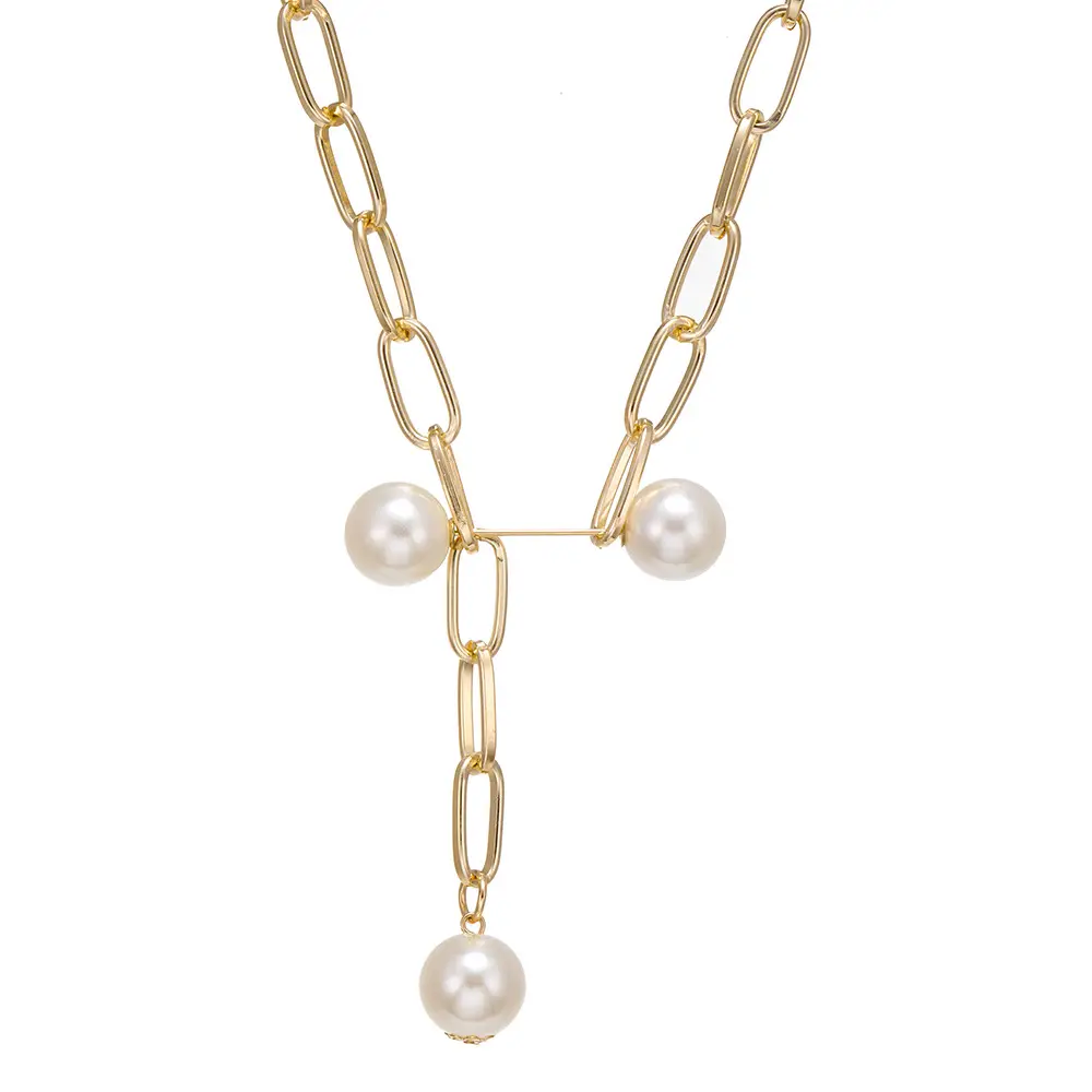 Link Chain Pearl Detail Necklace_2