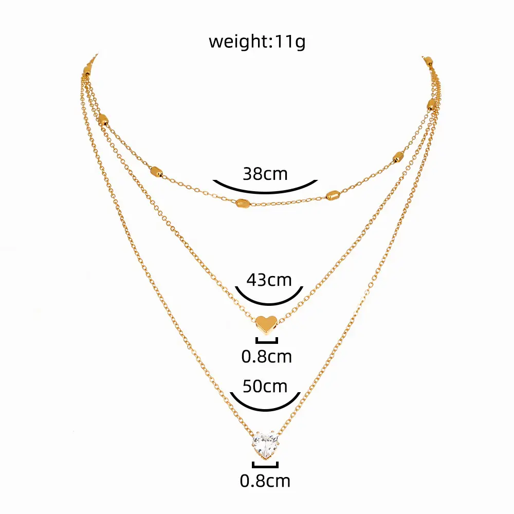 Multi-layer Heart Necklace Set_2