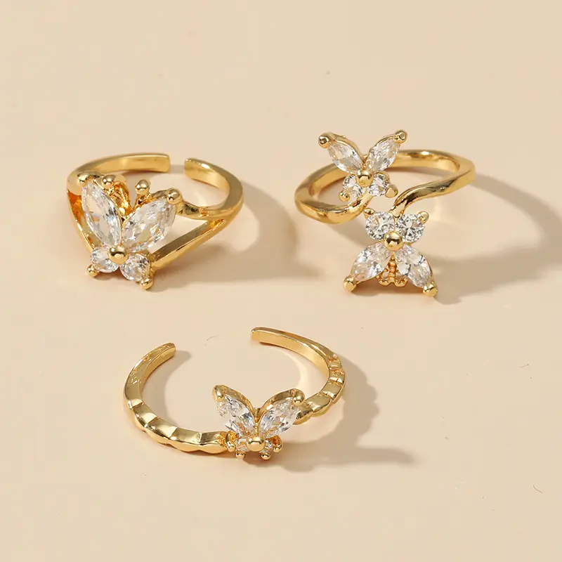 Butterfly Gem Trio Ring Set_1