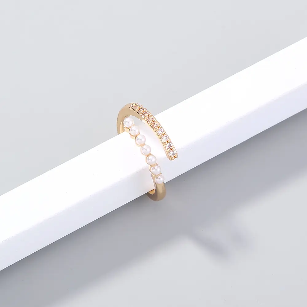 Rhinestone Spiral Pearl Ring_3