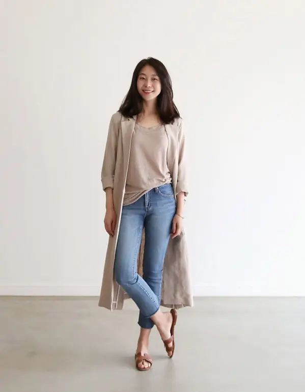 Women’s Lapel Neck Long Sleeve Linen Jacket-9