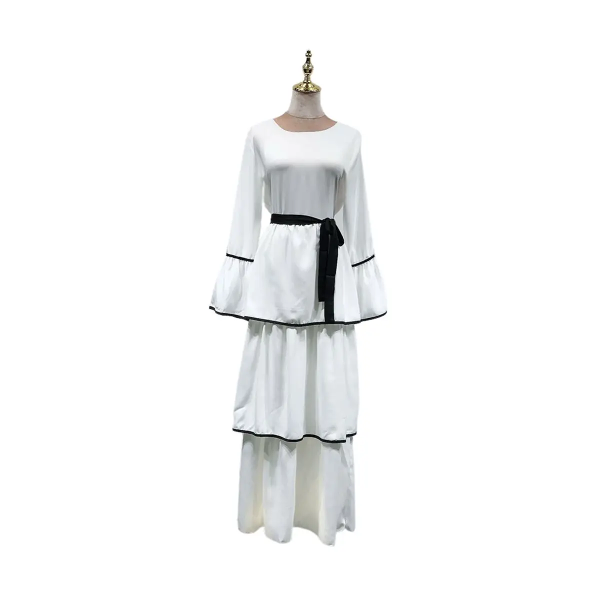 Layered Ruffle Summer Dress-White