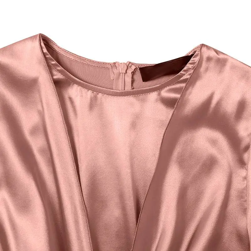 Satin Tie Front Maxi Dress-4