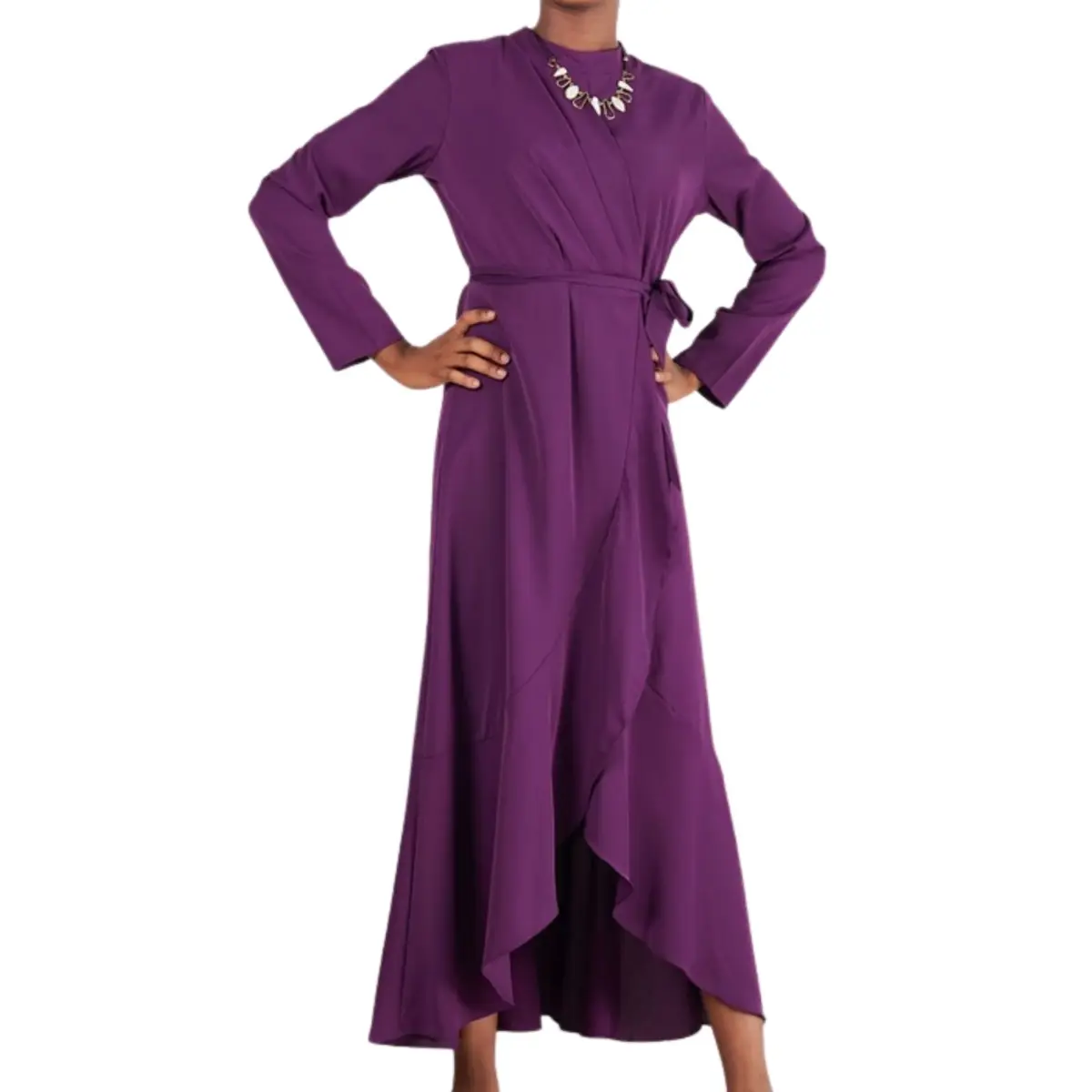 It Girl Ruffle Wrap Dress_4