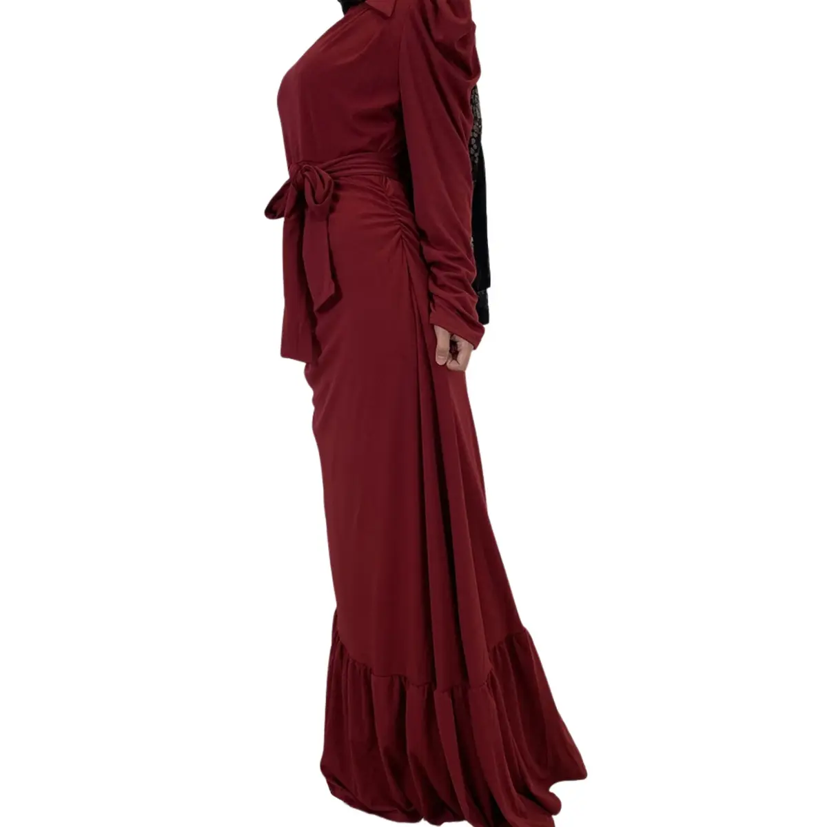 Long Sleeve Ruffle Party Maxi Dress_side 1
