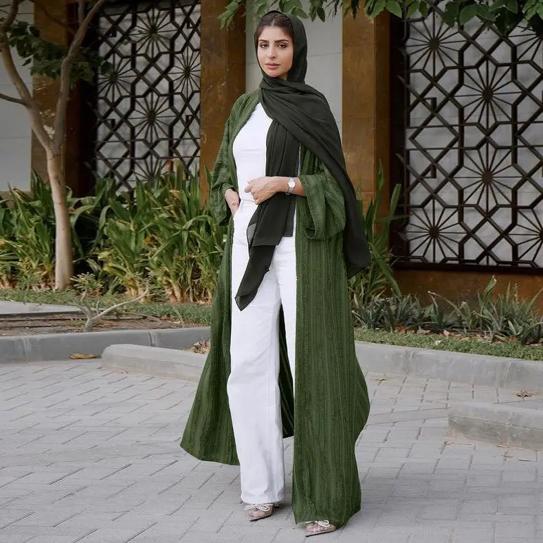 Evergreen Open Front Abaya_4