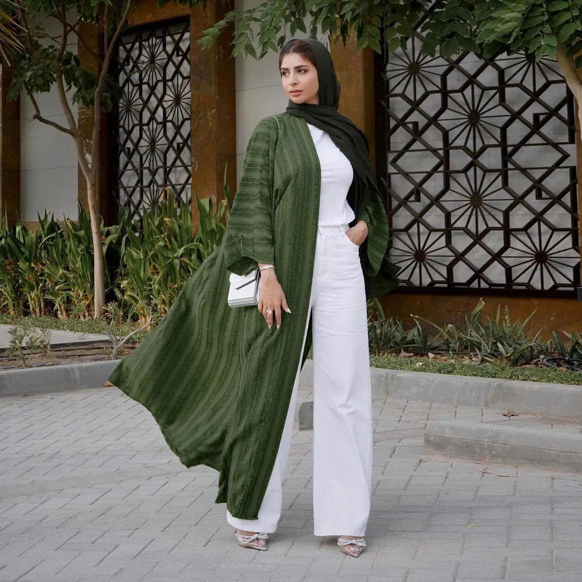 Evergreen Open Front Abaya_6